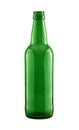 Green empty glass bottle isolated on white Royalty Free Stock Photo