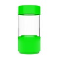 Green Empty Glass Shop Showcase Cylinder. 3d Rendering