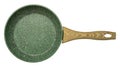 Green empty nonstick stone crumb surface frying pan
