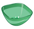 Green empty plastic salad bowl