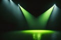 green empty stage spotlight background, for displaying products Royalty Free Stock Photo