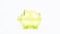 Green empty transparent piggy bank Royalty Free Stock Photo