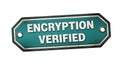 Green encryption verified sign indicating secure data protection and authenticity assurance Royalty Free Stock Photo