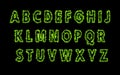 Green Energy Alphabets Glowing Letters With Green Flames and Smoke isolated on black. Motion Monster Text effect Royalty Free Stock Photo