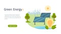 Green energy. Concept design energy saving, solar energy accumulation, natural energy resources. Royalty Free Stock Photo