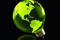 Green energy concept lightbulb created with generative AI technology