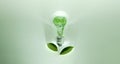 Green Energy Concepts. Wireless Light Bulb with Green Leaf as Sign of Light On. Carbon Neutral and Emission ,ESG for Clean Energy Royalty Free Stock Photo