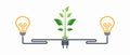 Green energy electricity, electric plug icon sign with cable and leaf vector Illustration Royalty Free Stock Photo