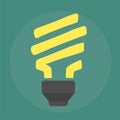 Green energy and electricity saving light bulb Royalty Free Stock Photo