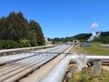 Green energy - geothermal power station pipeline Royalty Free Stock Photo