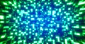 Green energy glowing blocks digital futuristic squares computer bright background