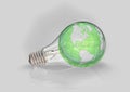 Green Energy -Green world lightbulb