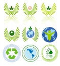 Green energy icon set Royalty Free Stock Photo