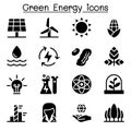 Green Energy icon set Royalty Free Stock Photo