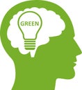 Green energy idea bulb symbol Icon