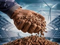 Green Energy Innovation Hand Holding Biomass Wood Pellets Royalty Free Stock Photo