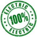 Green energy label, electric power stamp