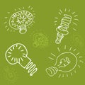 Green Energy Light Bulb Drawing Royalty Free Stock Photo