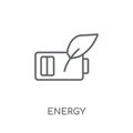 Green energy linear icon. Modern outline Green energy logo conce Royalty Free Stock Photo