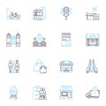 Green energy linear icons set. Renewables, Solar, Wind, Biomass, Hydro, Geothermal, Efficiencies line vector and concept Royalty Free Stock Photo