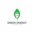 Green energy logo or icon vector design template