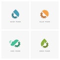 Green energy logo set