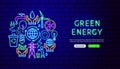 Green Energy Neon Banner Design