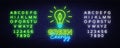 Green Energy neon sign vector. Eco Energy Design template neon sign, Ecology light banner, neon signboard, nightly