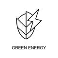 green energy outline icon. Element of enviroment protection icon with name for mobile concept and web apps. Thin line green energy Royalty Free Stock Photo