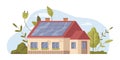 Green energy saving house, solar energy panels Royalty Free Stock Photo