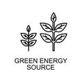 green energy source outline icon. Element of enviroment protection icon with name for mobile concept and web apps. Thin line green Royalty Free Stock Photo