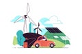 Green energy sources and electric car