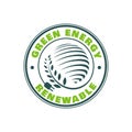 green energy stamp logo design vector. nature emblem sign eco green earth symbol insignia. eps.10 renewable icon illustration Royalty Free Stock Photo
