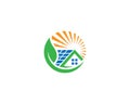 Green Energy Sun Solar Home Logo Design Royalty Free Stock Photo