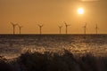 Green energy, sustainable resources. Solar, wind and wave power Royalty Free Stock Photo