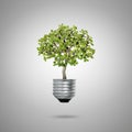 Green energy symbols ecology light bulb Royalty Free Stock Photo