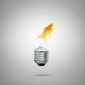 Green energy symbols ecology light bulb Royalty Free Stock Photo