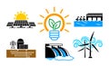 Green energy transition icons