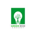 Green energy unique flat logo design