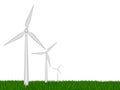 Green energy. vector wind turbines Royalty Free Stock Photo