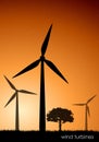Green energy. vector wind turbines Royalty Free Stock Photo