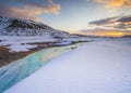 Turquoise River Snakes in front of the Krafla Geothermal Power Station in Iceland Royalty Free Stock Photo