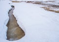 Turquoise River Snakes in front of the Krafla Geothermal Power Station in Iceland Royalty Free Stock Photo