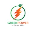 Green energy zero emission power electricity vector logo design