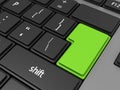 Green Enter button on computer keyboard background, Royalty Free Stock Photo