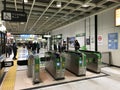 The Green Entrance Gate to the Shinkansen Platform in the Niigata Station