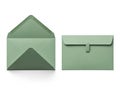 Green envelopes in different styles Royalty Free Stock Photo