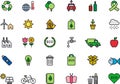 Green environment or ecology icons