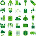 Green environment and recycle icons