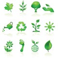 Green environmental icons Royalty Free Stock Photo